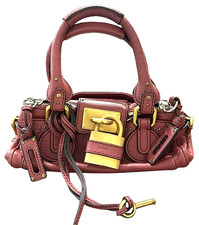 Borsa a tracolla CHLOE Mini Paddington Cadena Lucchetto Chiave Pelle Rosa...