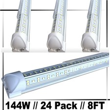24PCS 8FT Led Shop Light 8 FOOT 144w T8 Integrated 8' LED Tube Light Fixture
