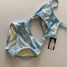 Art Class Girls One Piece Swimsuit M 7/8 Blue Cool Tie-Dye Bathing Suit