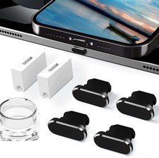 Fanoshon 4 Pack Anti Dust Plugs Black Charging Port 01 Midnight