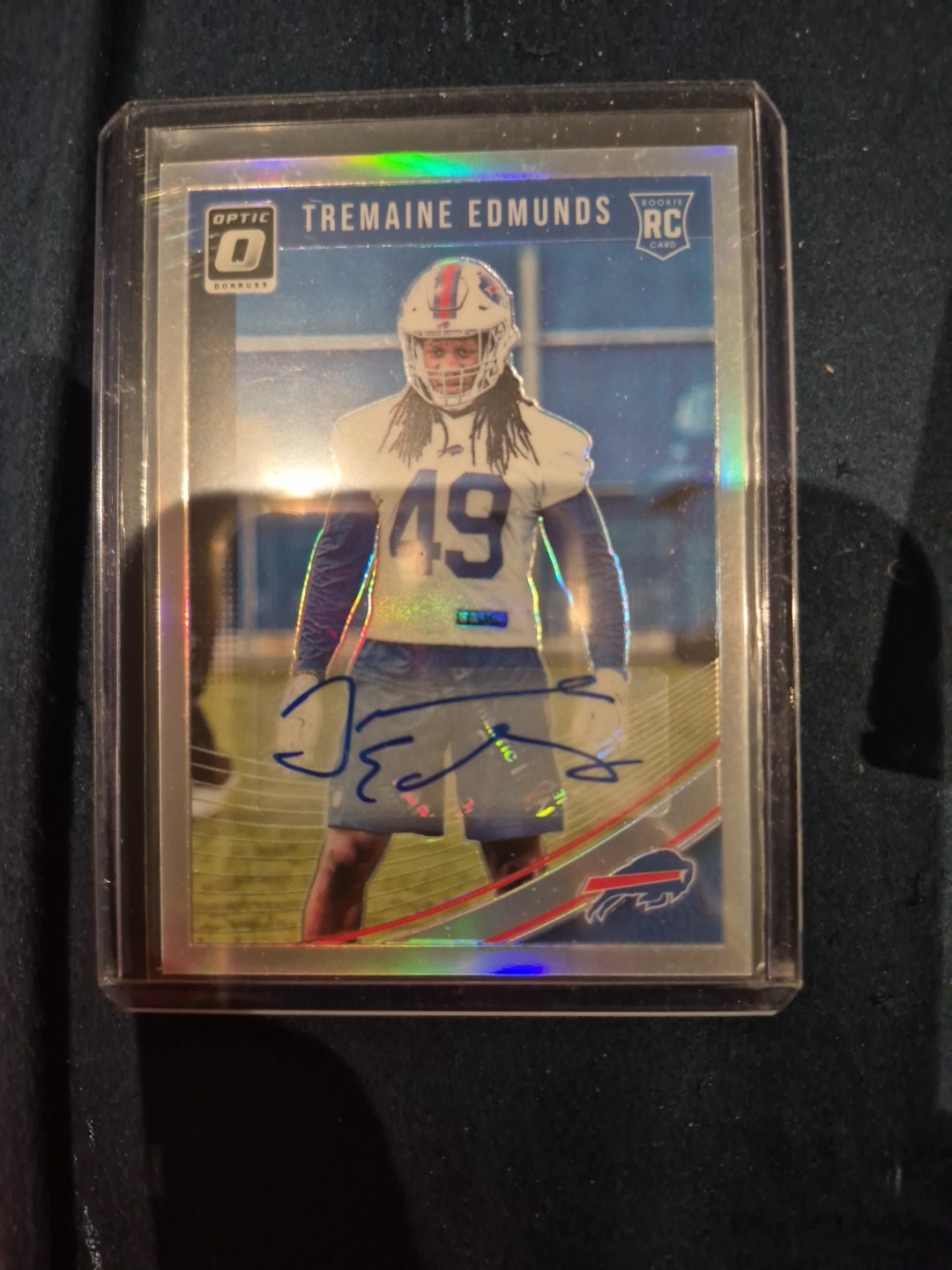 TREMAINE EDMUNDS 2018 DONRUSS OPTIC SILVER PRIZM #107 SP RC AUTO #13/99 MINT