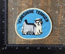 Vintage YORKSHIRE TERRIER Dog Breed Animal Pet Embroidered Iron-On Patch 1970’s