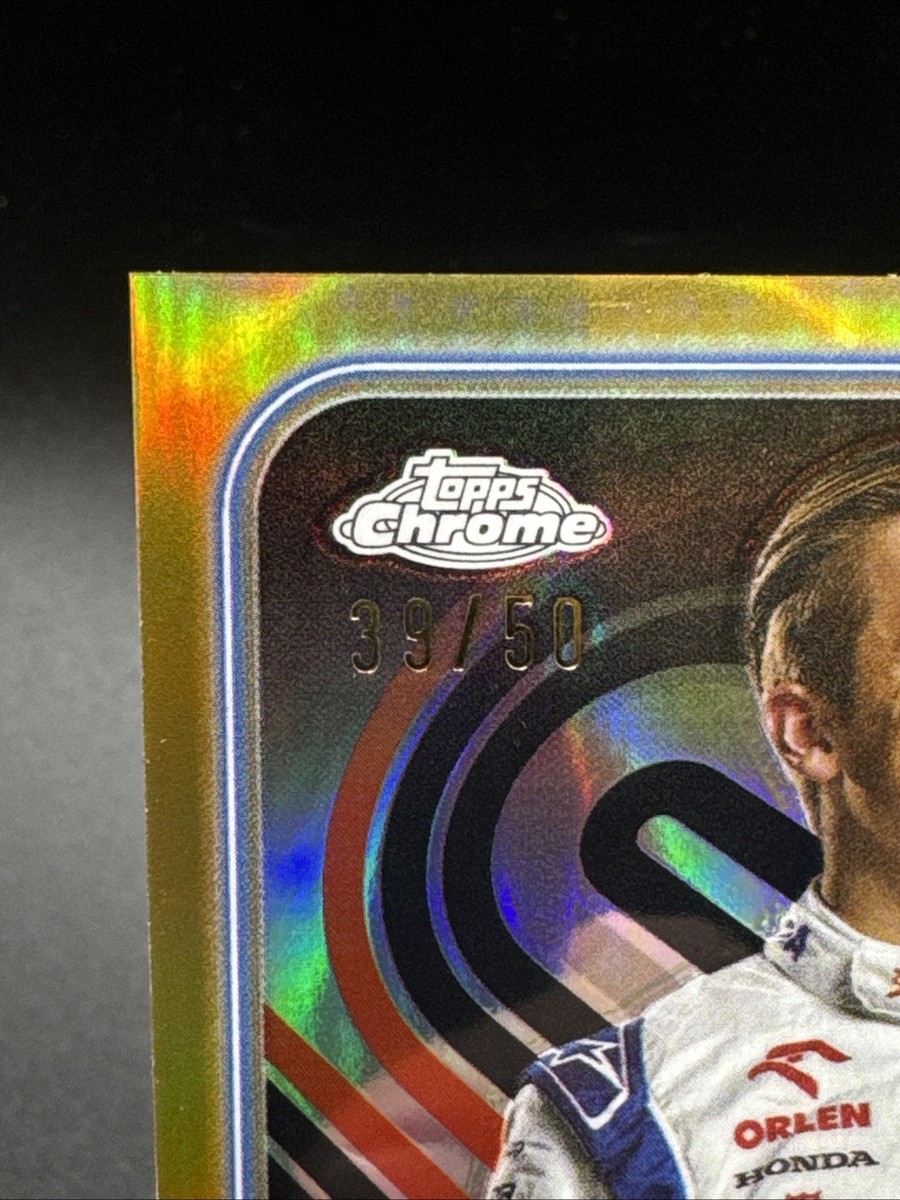 2024 Topps Chrome Formula 1 F1 Liam Lawson Auto Gold Refractor