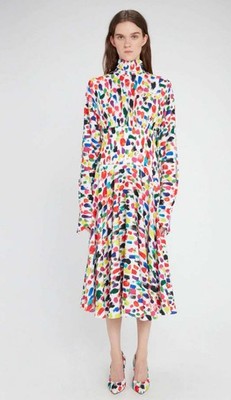 CHRISTOPHER KANE Multicolor Neon smudge High Neck Dress SZ 6