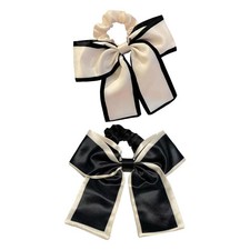Bow Scrunchies Large Size Two Piece Set for Women's Everyday Hair Accessory