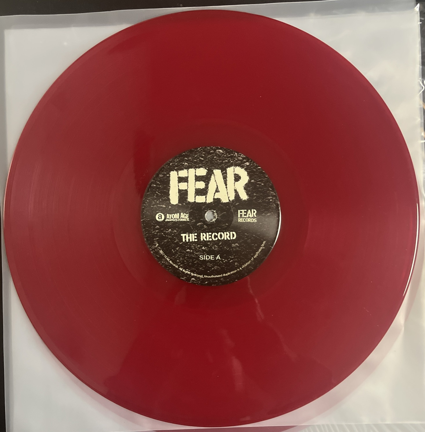 FEAR THE RECORD 3LP RED COLORED VINYL AUTOGRAPHED BY LEE VING OPEN BUT NEW