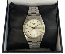 Seiko 5  Automatic SNXJ89 Silver Dial Stainless Steel Gents Watch 6319 Vintage