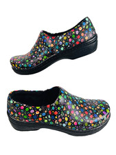 Klogs Footwear Women 9.5M Multi Color Leather Slip On Clogs Slip Resistant Shoes