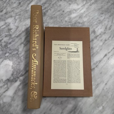 Poor Richards Almanac Ben Franklin 1964 The Heritage Press w/ Sandglass Slipcase