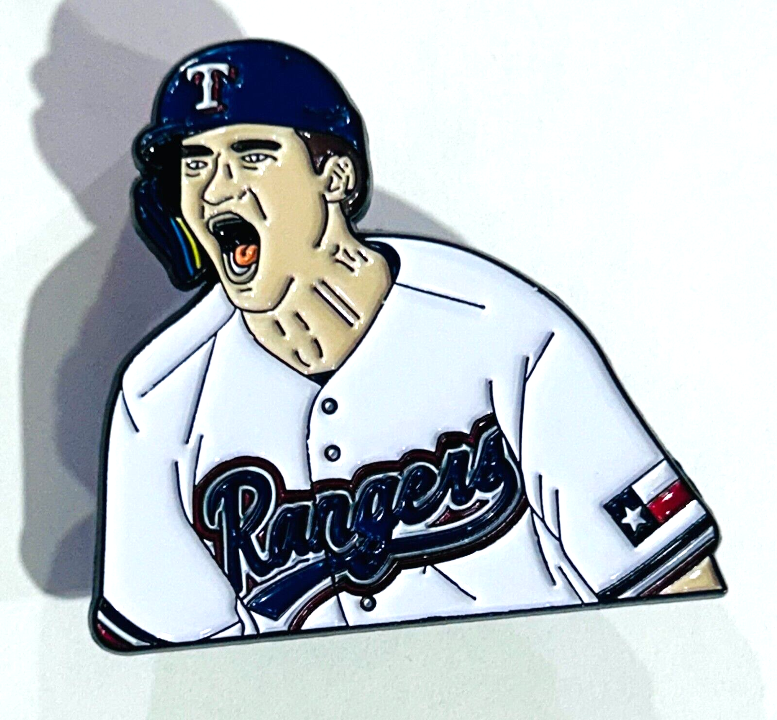 Texas Rangers White Navy Baseball Hat Pin Player Edition-image