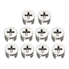 10 Pcs Furniture Cam Lock Nut Connectors Fittings 15x12mm for Cabinet Drawer