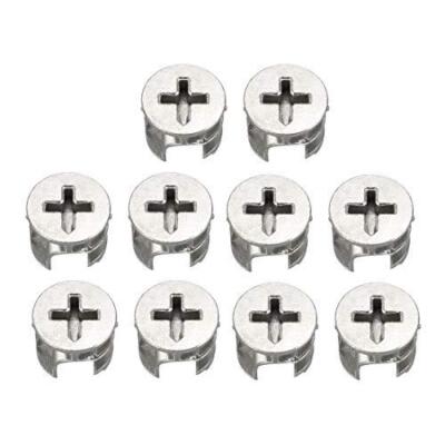 10 Stück Möbel Nocken Kontermutter Verbinder Beschläge 15x12 mm für Schrank Schublade