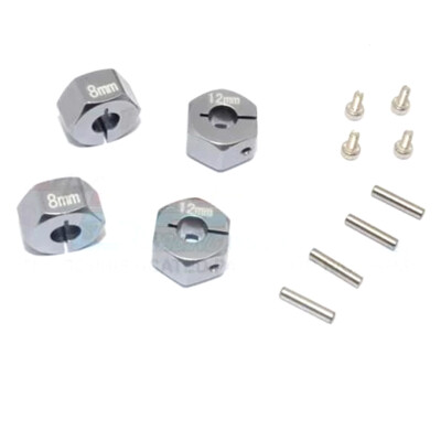 NEW GPM Aluminum Hex Adapters 8mm Thick Grey for Traxxas Ford GT 4-Tec 2.0 / 3.0