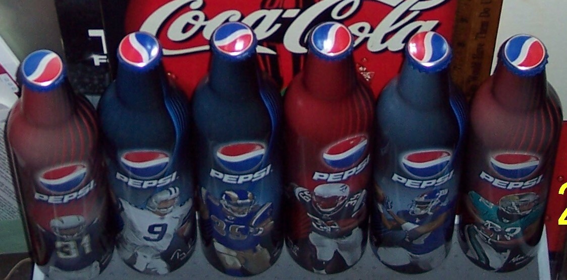 2008 PEPSI - COLA NFL AFC/NFC 6 TEAM COMPLETE SET 16 OZ ALUMINUM