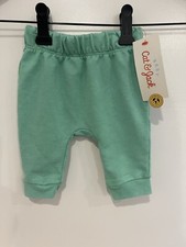 Cat  Jack Unisex Baby Pull On Elastic Waist Cotton Blend Jogger Pants Mint NB