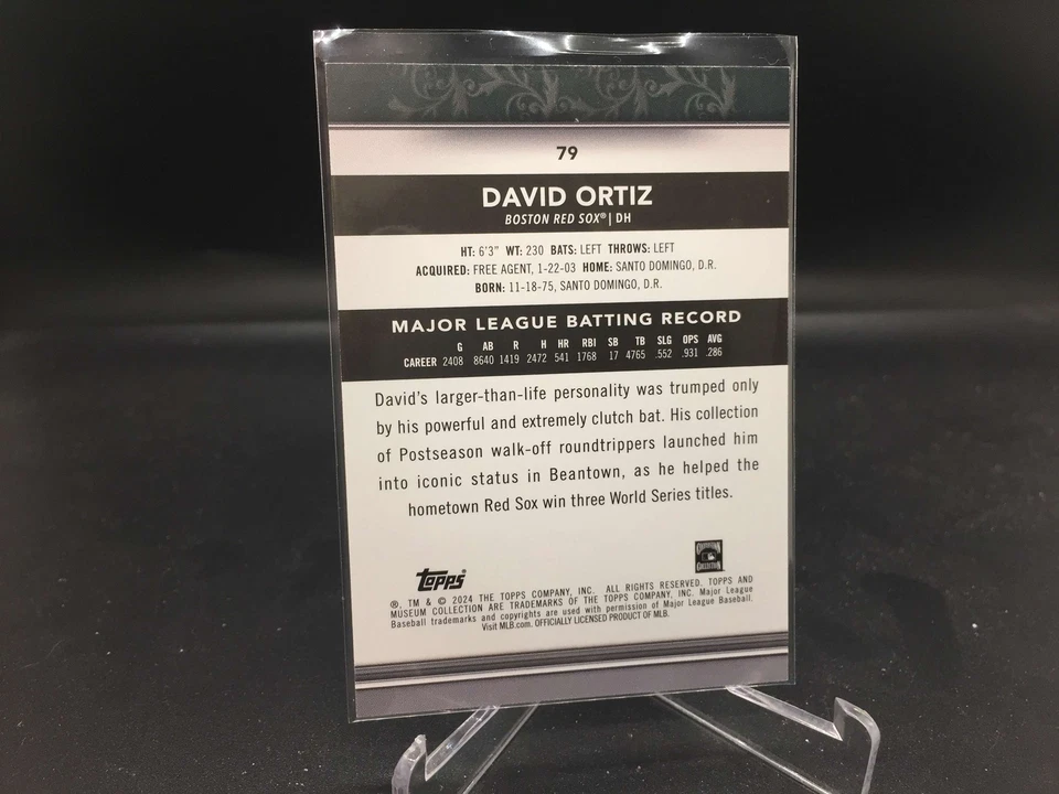 David Ortiz 2024 Topps Museum Collection Blue Topaz #79 /25 Red Sox HOF - Image 2 of 2