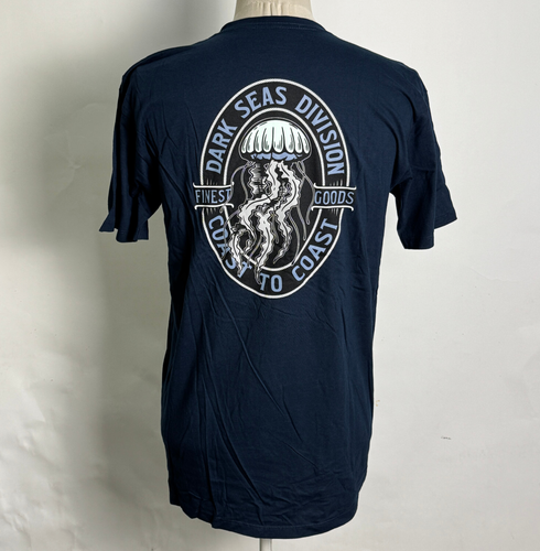 Dark Seas Men's T-Shirt Finest Goods Navy Blue Size L NEW Jellyfish