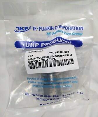 TKF Manual Diaphragm Valve,1/4'' MVCR (Similar 6LVV-DPVR4-P) 0.3Cv, 4.5mm Orifice