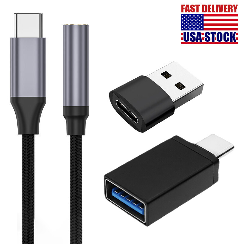 For Samsung Galaxy S24 S24+ Type USB C to 3.5mm Aux Jack Earphone Dongle Adapter