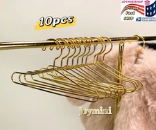 10PCS Metal Hangers Golden Dollhouse For Fashion Doll Clothing Rack Stand Toy