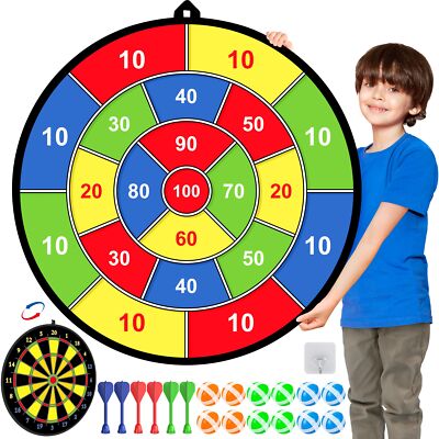 Large Dart Board Game Set For Kids With 12 Sticky Balls Indoor Outdoor Toys | Fruugo UK