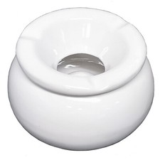 Wind Sturm Aschenbecher Ascher Deckel Windaschenbecher Keramik weiß rund Gastro