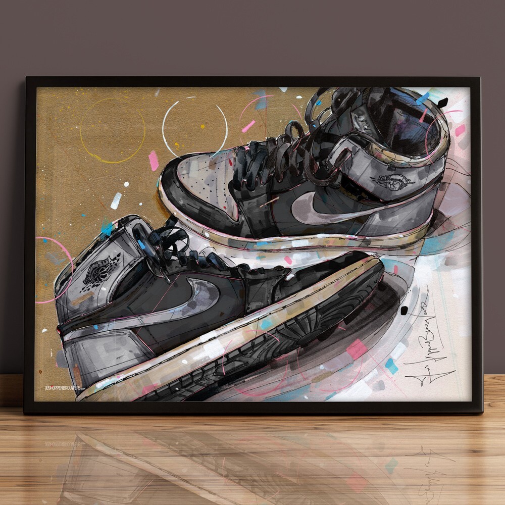 Nike air Jordan 1 Shadow 1.0 art print (50x70cm / 19.68×27.56 inch