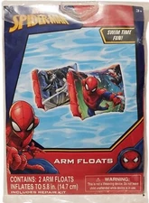What Kids Want! Marvel Spider-Man 5.8in Kids  2Pc. Inflatable Arm Floats (3+)NEW