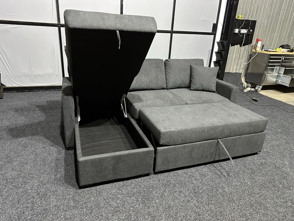 Habitat Reagan Left Hand Corner Chaise Sofa Bed Charcoal eBay