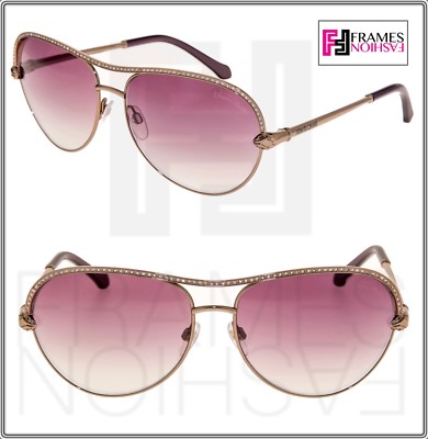 ROBERTO CAVALLI VEGA RC1011 Bronze Violet Gradient Metal Aviator Sunglasses 1011