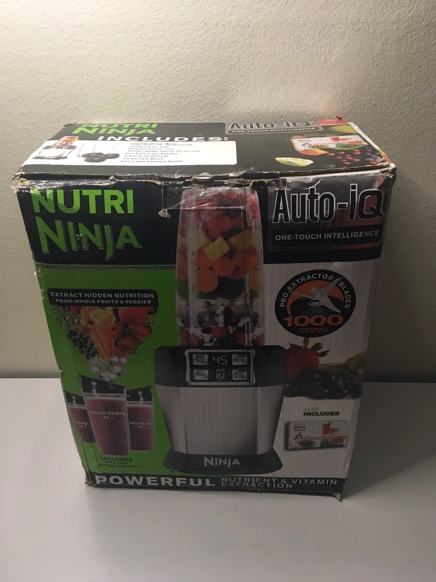 Nutri Ninja BL482 Auto-iQ Blender Base with Blade and 18, 24, 32oz Cups &  Lids