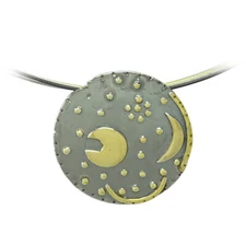Sky Disc by Nebra Pendant 2.5 cm 925 Silver Gold Plated Jewelry New