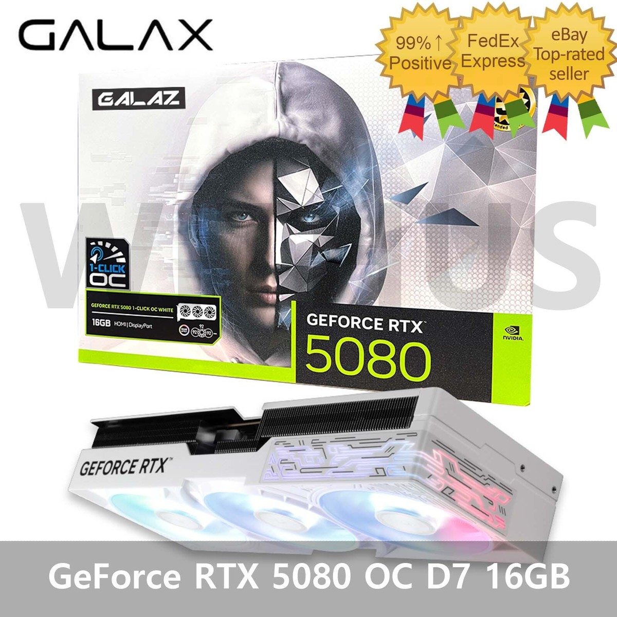 GALAX GALAZ GeForce RTX 5080 WHITE OC D7 16GB Gaming Graphics Card