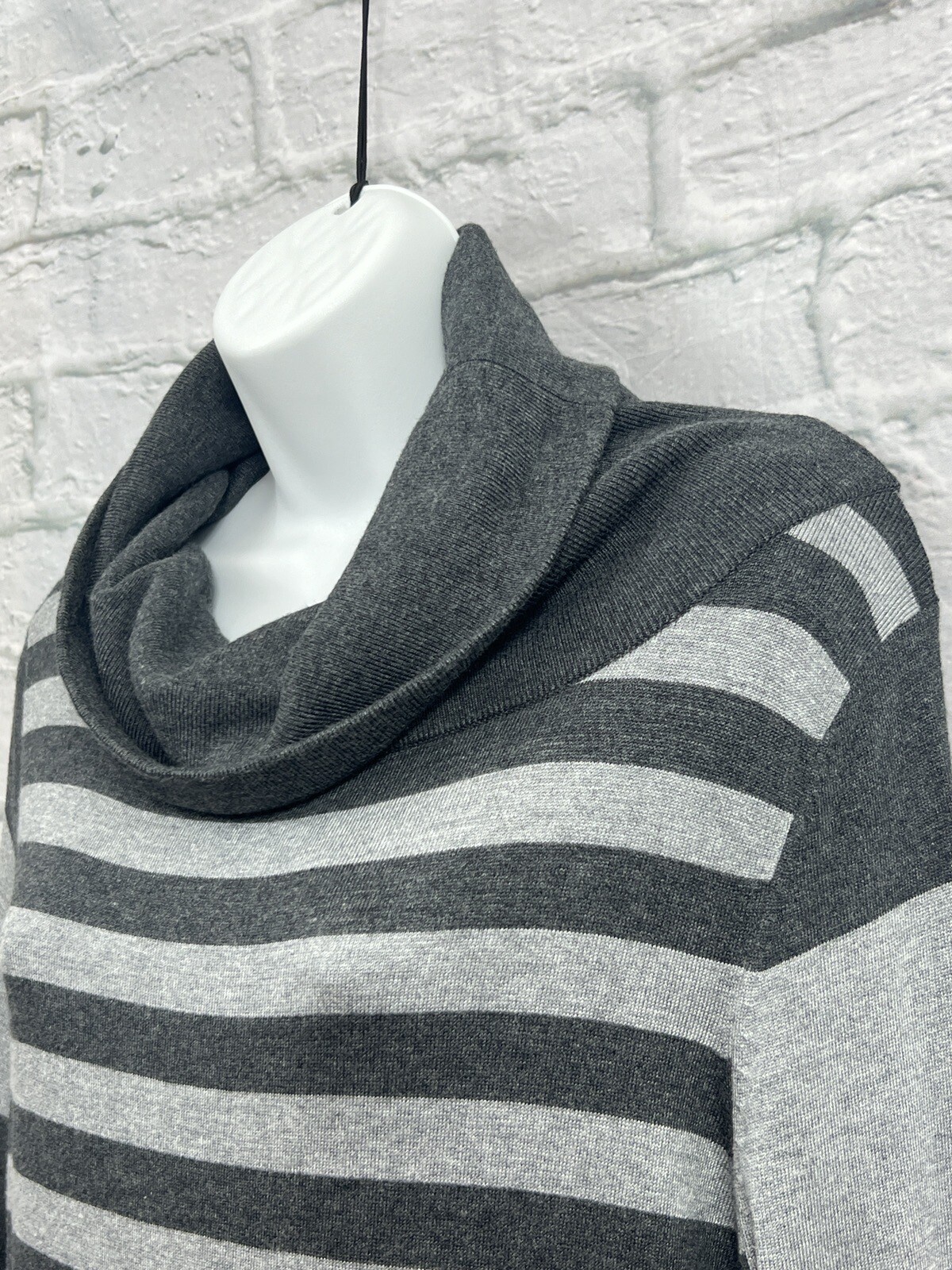 Mint Velvet Jersey Jumper Dress Grey Mix Striped Size 14 Side Zips Below Knee eBay