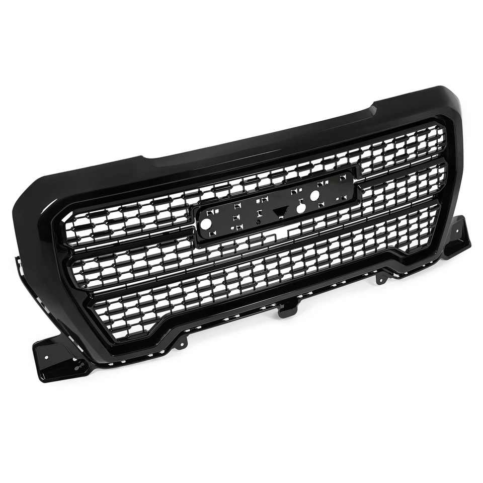 Gloss Black Front Upper Grille ABS Grill For GMC Sierra 1500 Denali 2019-2021 - Image 2 of 4