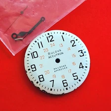 Bulova Railway Watch White Dial & Handset Vintage Parts Accutron Watchmaker