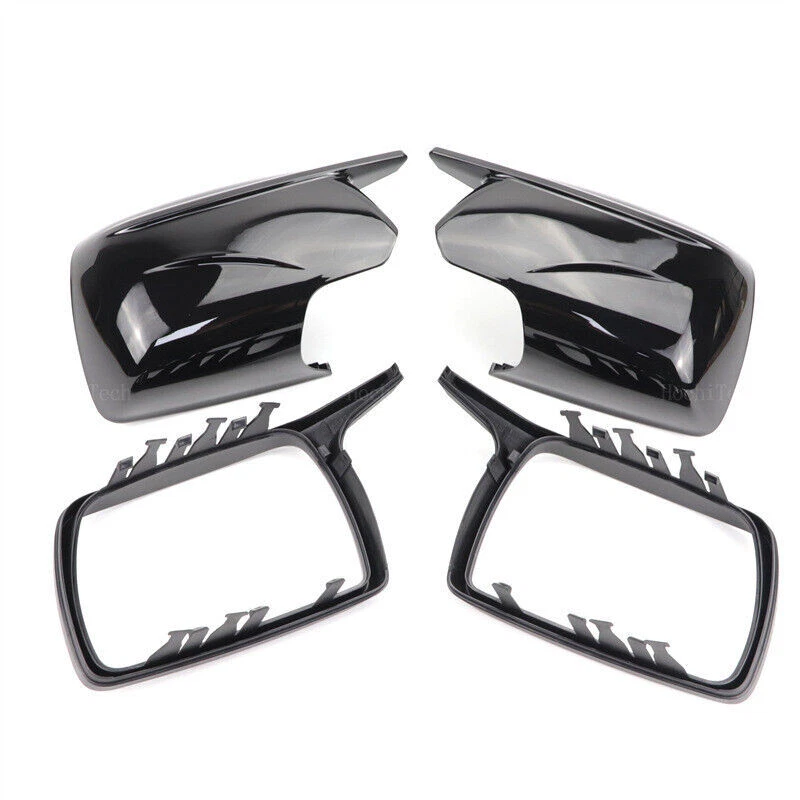 For BMW X3 E83 2003-2010 2x Glossy Black M Look Side Mirror Covers Replacement — 第 2/4 张图片