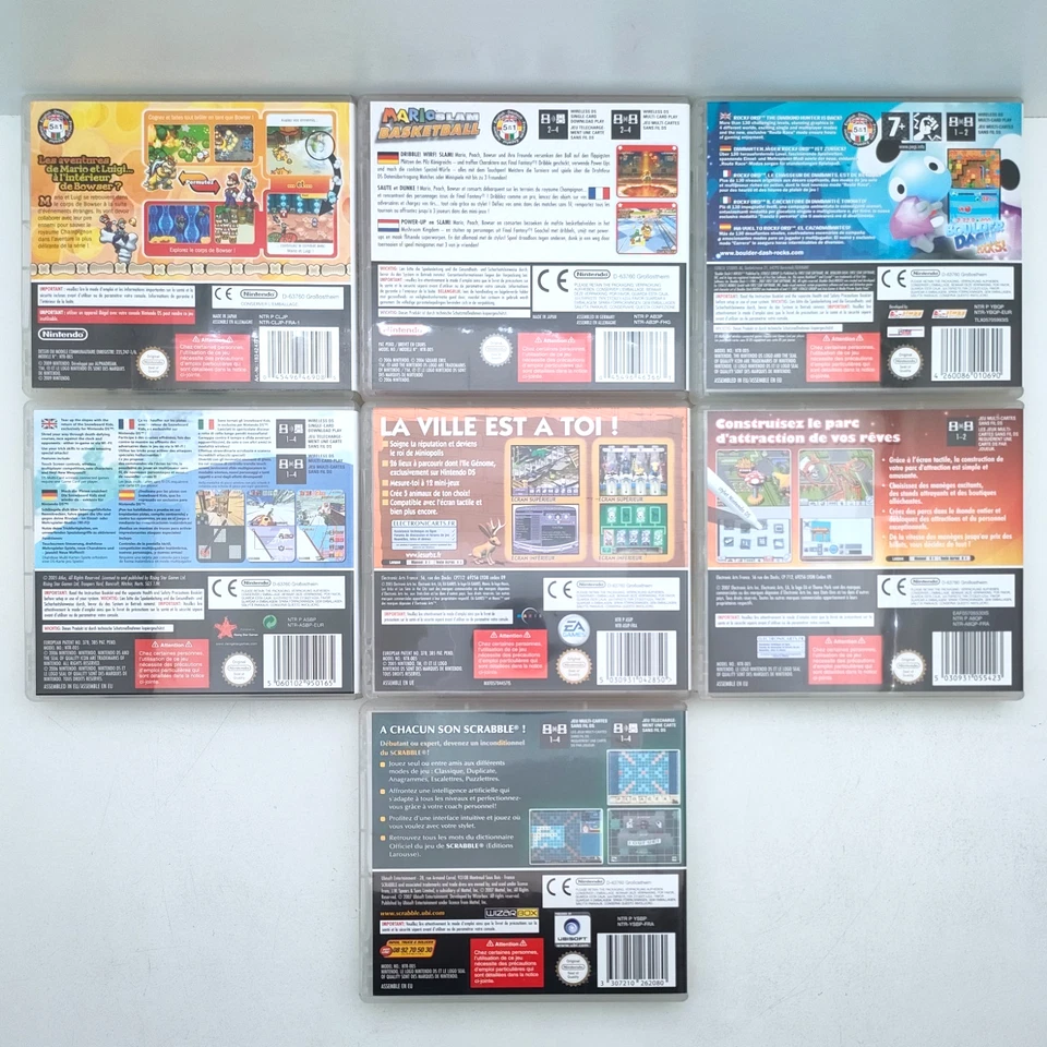 7 BOITES + NOTICES SANS JEUX / NINTENDO DS (SBK, URBZ, MARIO) TRES BON ETAT - Photo 2/4