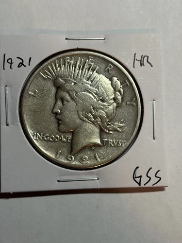 1921 Peace Silver Dollar S$1 VF Very Fine High Relief Key Date