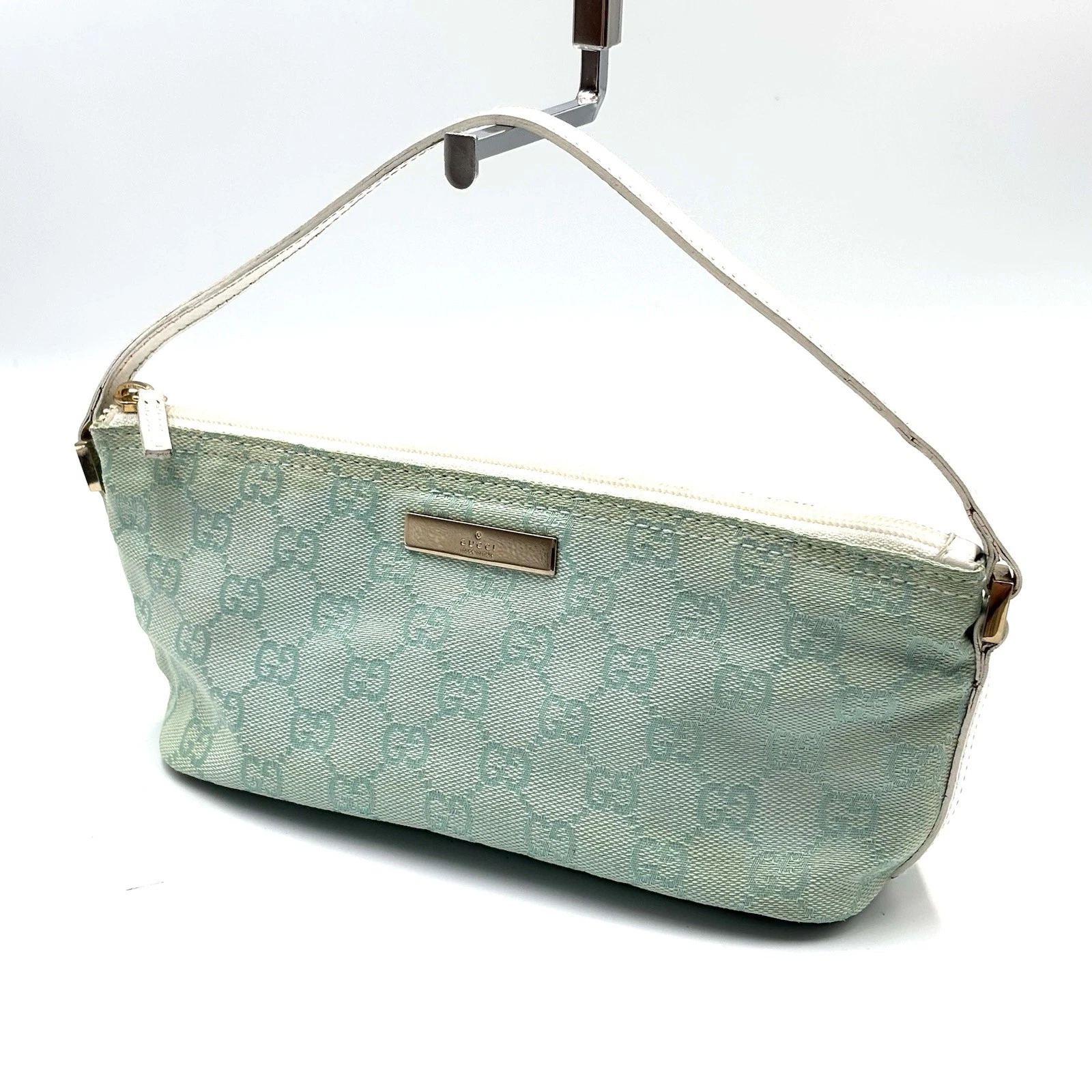 Gucci Borsa Accessorio Pochette Borsetta GG Tela Verde Autentica