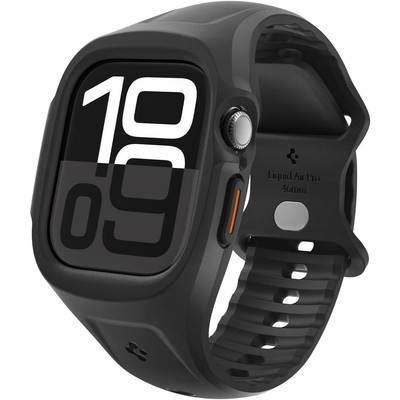 Hülle mit Armband für Smart Watch 11/10 46 mm Spigen Case Cover Uhrbänd Schwarz
