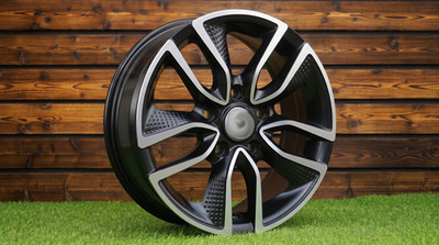 4X R15'' 5X108 RacingLine Felgen Schwarz Poliert ET45 5-Loch 67,1 Alu