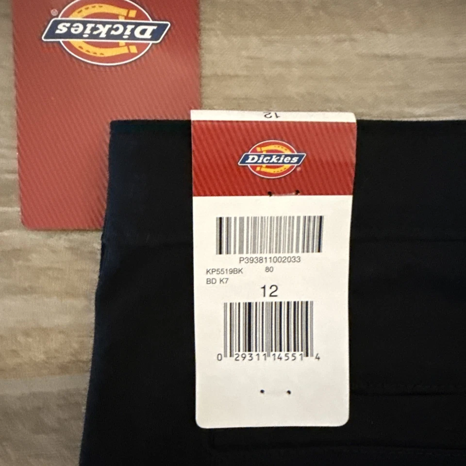 Dickies Pants Girl 12 Reg Black Stretch 5-Pocket Straight Leg Slim Fit New - Image 4 of 4