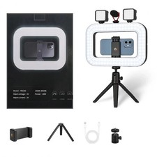 Ring Light with Stand, Desk Ring Light with Phone Holder for Laptop/Video