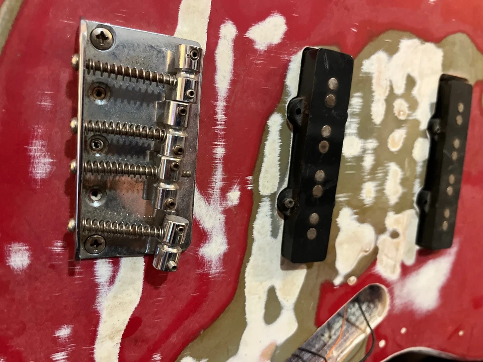 Vintage Relic'ed Aged Jazz Bass Style BASS GUITAR BODY & PICKUPS - Nice Project! - Image 4 of 4