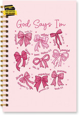 Pink Bible Notebook Journal - Christian Prayer Spiral Notebook for Women Girls C