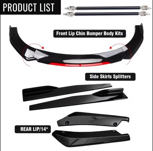 ✅ 00-21 Ford Mustang Pare-chocs Avant Lip Spoiler Splitter Body Kit Jupe Latérale - Photo 11/15