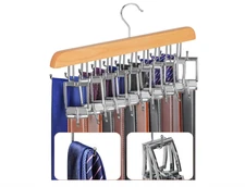 20 Hooks Belt Tie Hanger Space Saving for Closet, 2 IN 1 Belt Ties Racks