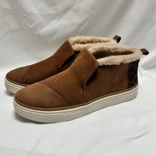 Tom  s Paxton Brown Leather Slip On Women  s Size 9 Shoe