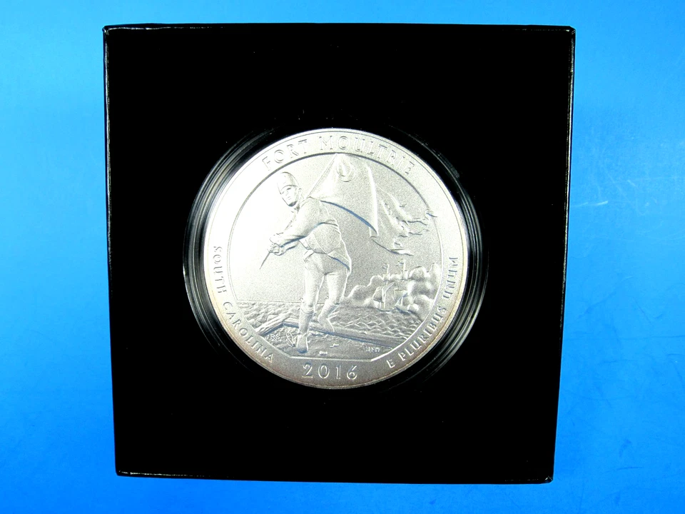 2016 P, 5 onzas, Silver America The Beautiful, Fort Moultrie, cuarto en OGP Foto 2 de 4